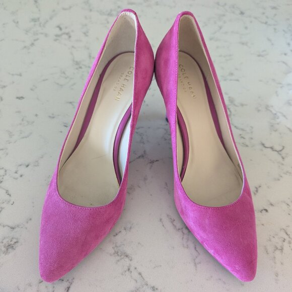 Cole Hann Grand OS Pink Suede Pumps - Picture 1 of 11